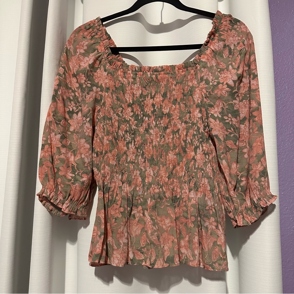 Floral Smocked Women's Top